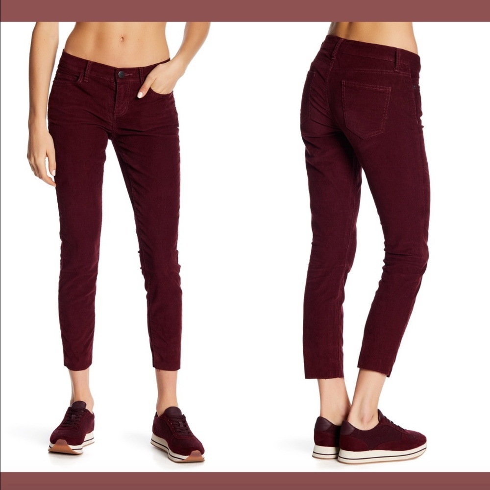 NWT $208 Current/Elliott The Stiletto Straight Leg Jeans‎ Wine [ SZ 24 ]